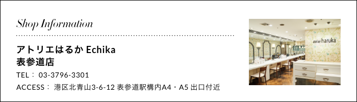 アトリエはるか Echika表参道店港区北青山3-6-12 表参道駅構内A4・A5 出口付近